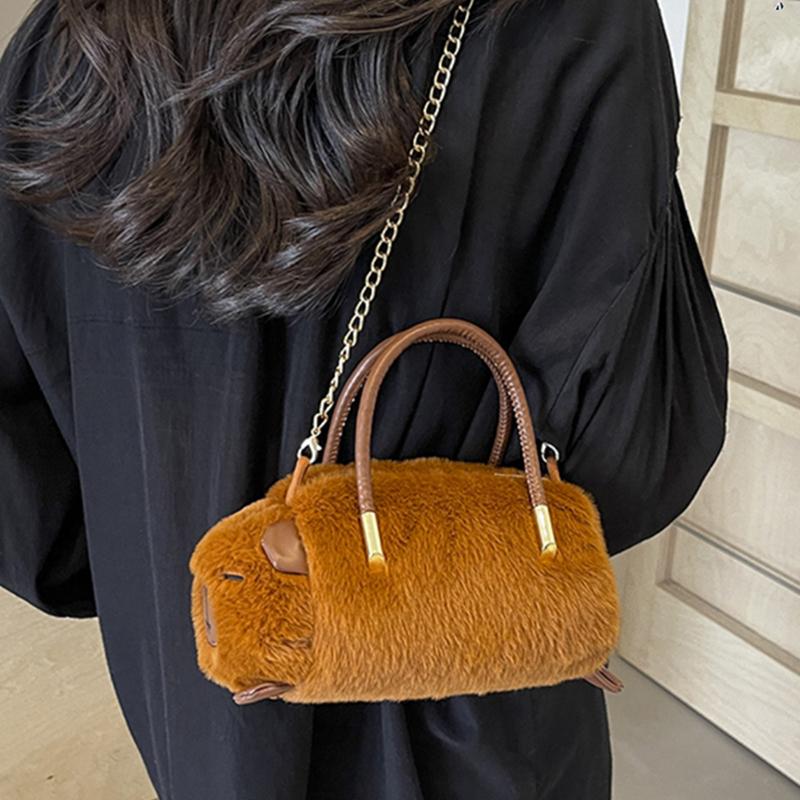 Genți de mână drăguțe de pluș cu panda pentru femei Geantă crossbody cu lanț nouă la modă Genți mini versatile casual de culoare solidă pentru femei