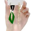 Small and Versatile Green Earrings for Women, Trendy Design with Asymmetrical Geometric Earrings