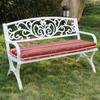 Wrought Iron Outdoor Double Bench with Backrest for Patio or Balcony