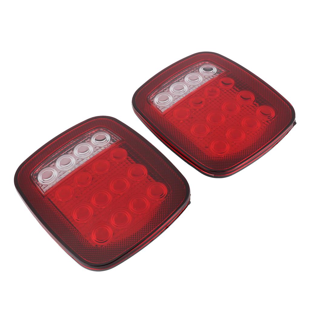 16-LED Rückfahrscheinwerfer Zweifarbig Rot Weiß Seitenmarkierungsleuchte Quadratische Form Passend für Jeep Wrangler JK CJ