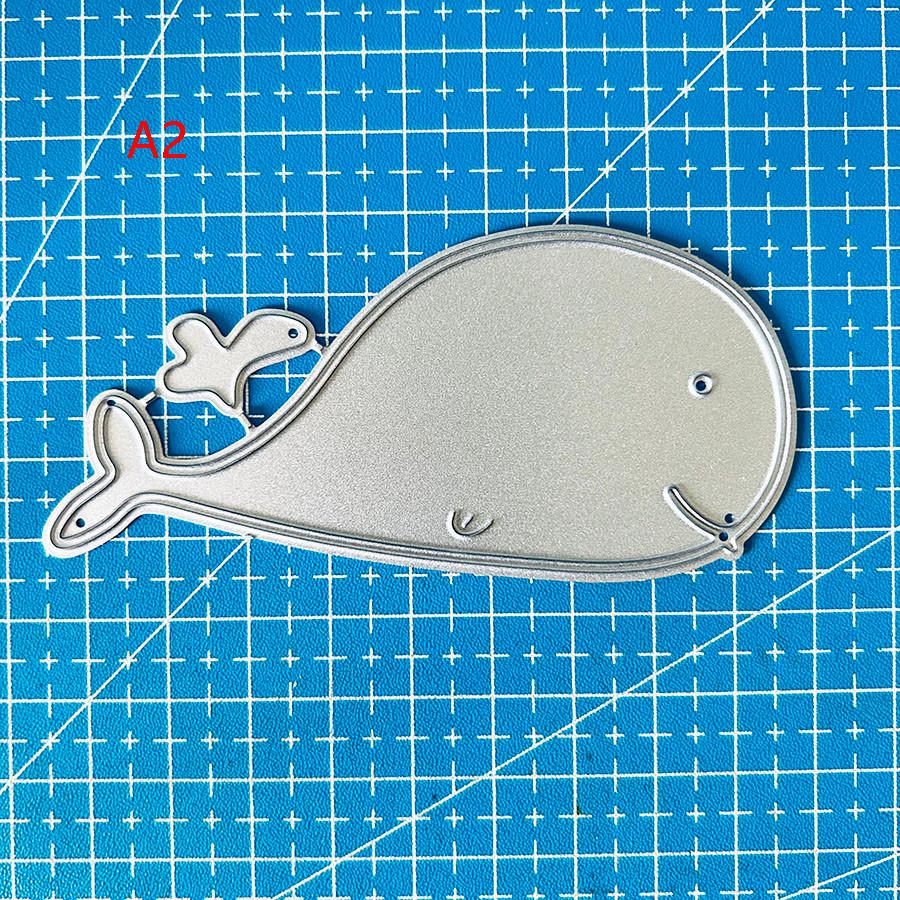 Fische Stanzformen für Kartenherstellung, Wal Metall Stanzschablone für DIY Scrapbooking Fotoalbum Prägepapierkarten Basteln Stanzteile