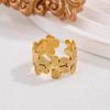Women's Adjustable Titanium Steel Floral Ring - Non-fading, Lightweight Luxury Design Jewelry