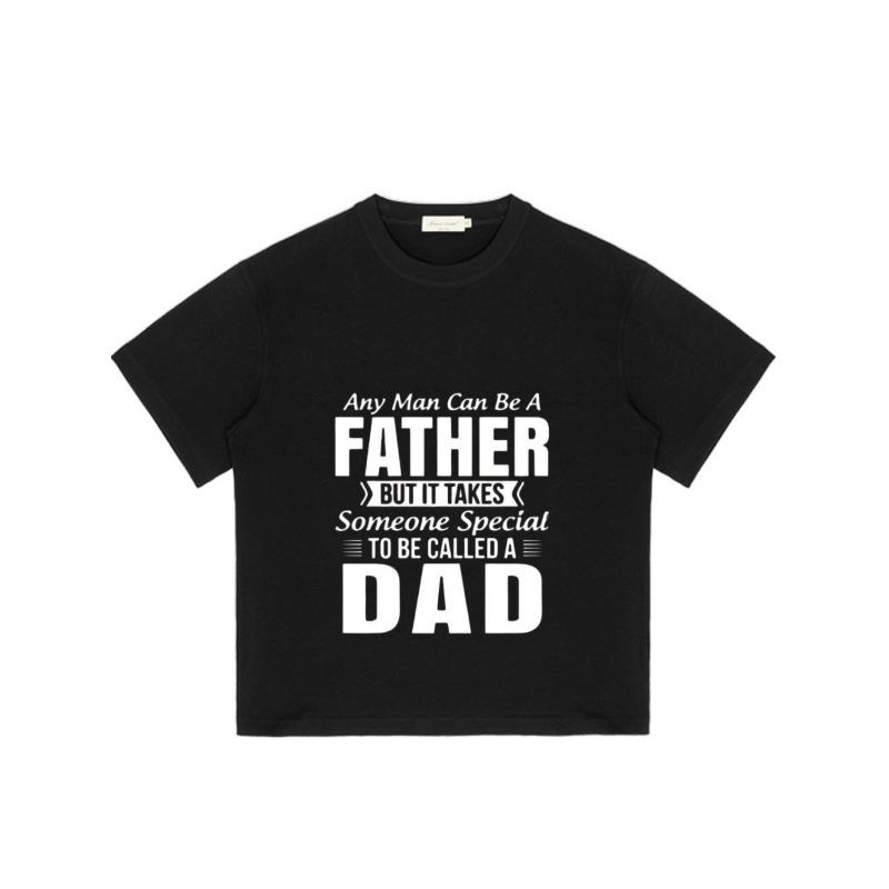 Black T Shirt with Father and Dad Quote Print for Men Casual Wear