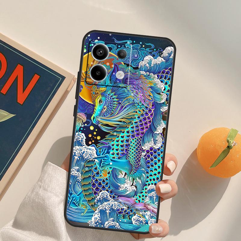 Fashion Chinese Dragon Funda For Xiaomi Redmi Note 14 Pro 9 10 11 12 13 Pro 10S 11S 12S Redmi 10C 12C 13C 14C Case