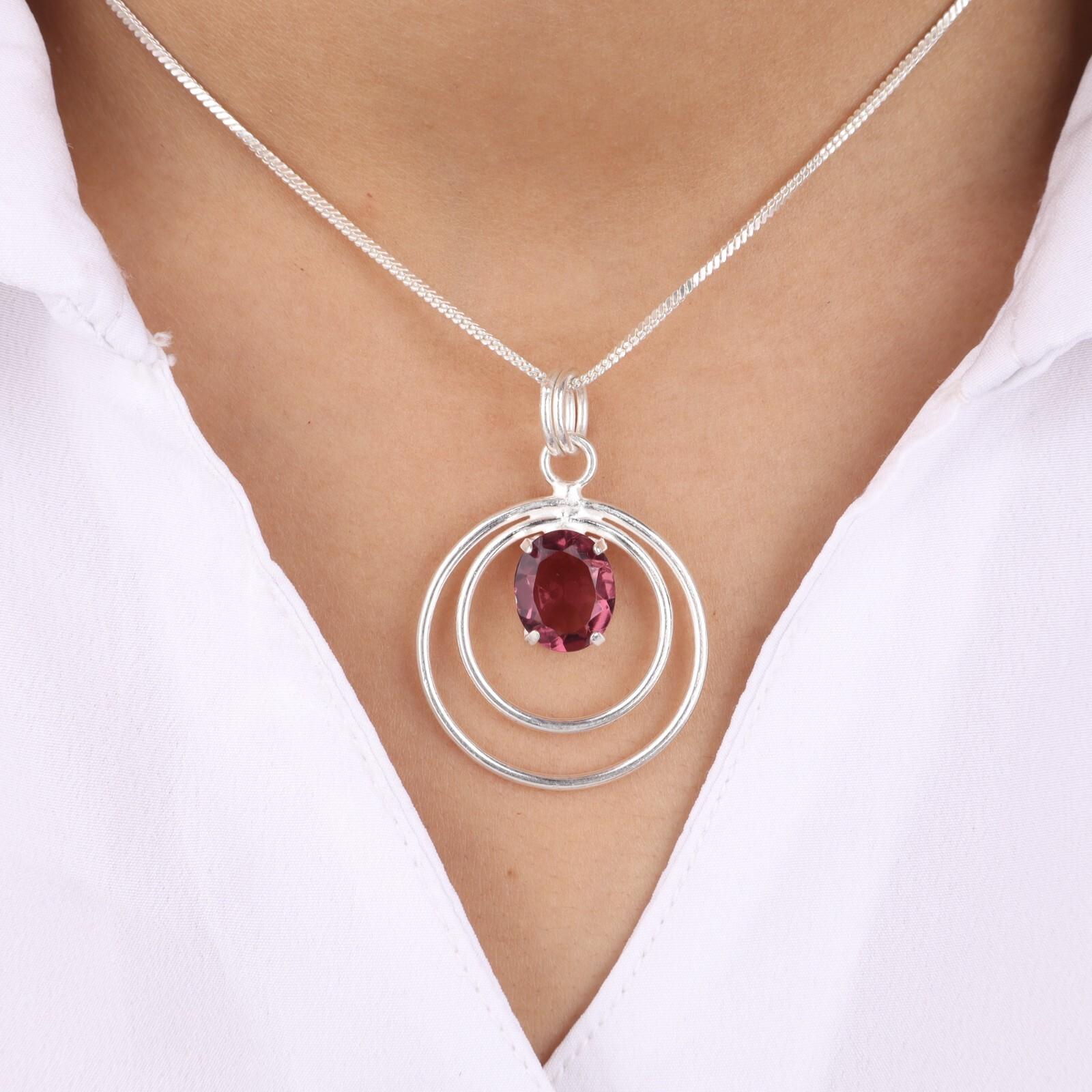 

Родолит Драгоценный камень 925 Стерлинговое серебро Ручной работы Женская подвеска 1,65 Для свадьбы PP-61-4