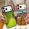Mountain Waves Print Case For iPhone 17 18 Pro Max Leather Texture Silicone Cover For iPhone 16 15 14 13 Pro Max 16E 17E