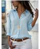 Camicetta da Donna Estiva a Maniche Lunghe con Scollo a V Profondo in Chiffon