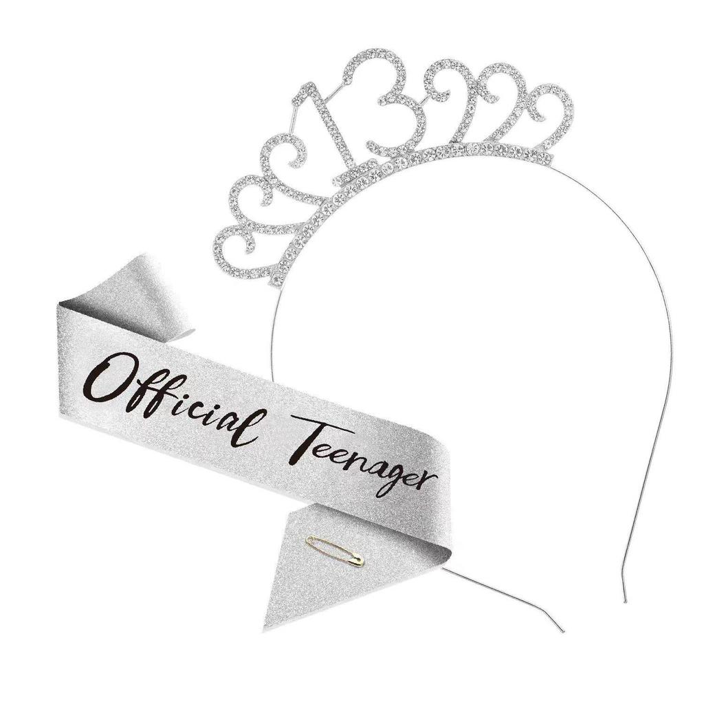Cross-Border Digital Birthday Crown Set: Headdress, Party Shoulder Strap & Etiquette Belt Photo Prop for Girls