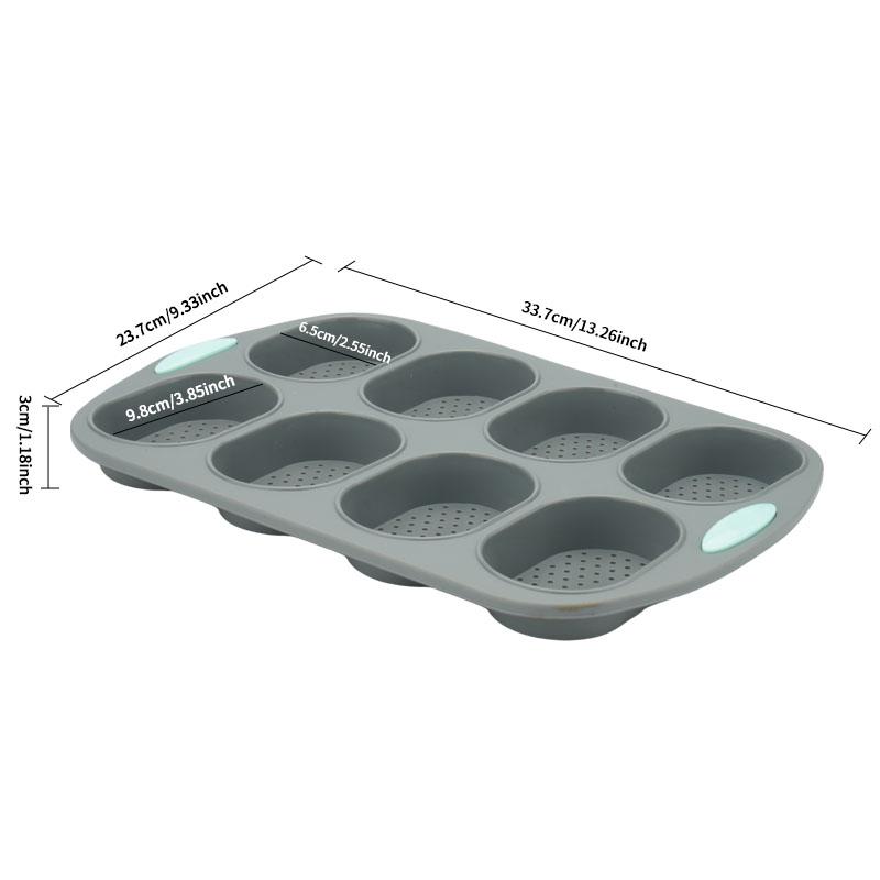 Silicone Hamburger Bun Pan Hamburger Bun Mold Nonstick French Bread Baking Pan Silicone Baguette Mold for Baking Bread Pans