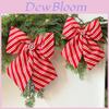 Ciondolo Fiocco a Strisce Diagonali Rosse e Bianche per Decorazioni dell'Albero di Natale