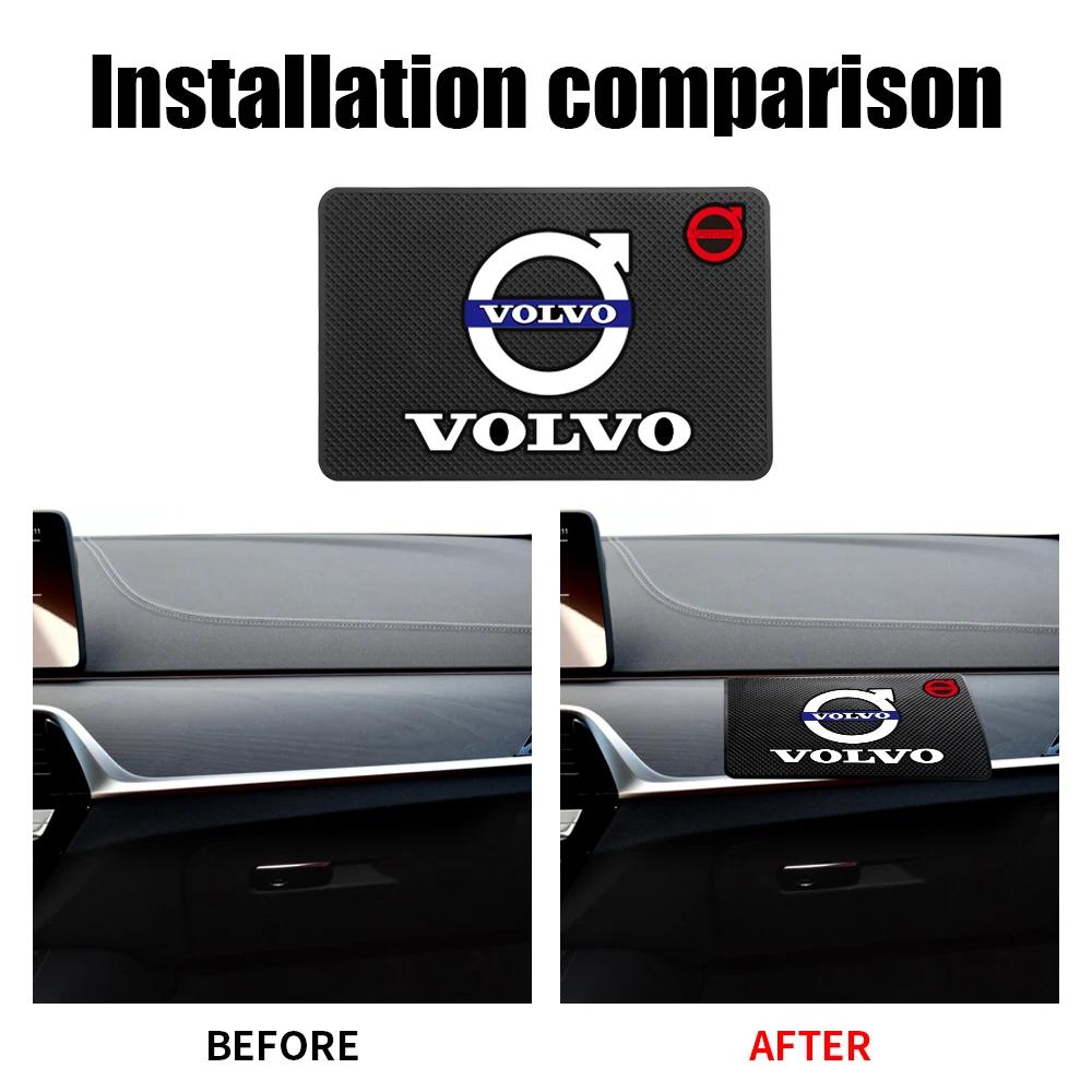 Silikonová protiskluzová podložka do auta, interiér, palubní deska, emblém auta, lepící podložka pro Volvo Rdesign S80L XC60 XC90 S40 S60 S80 V40 V50 V60 V70