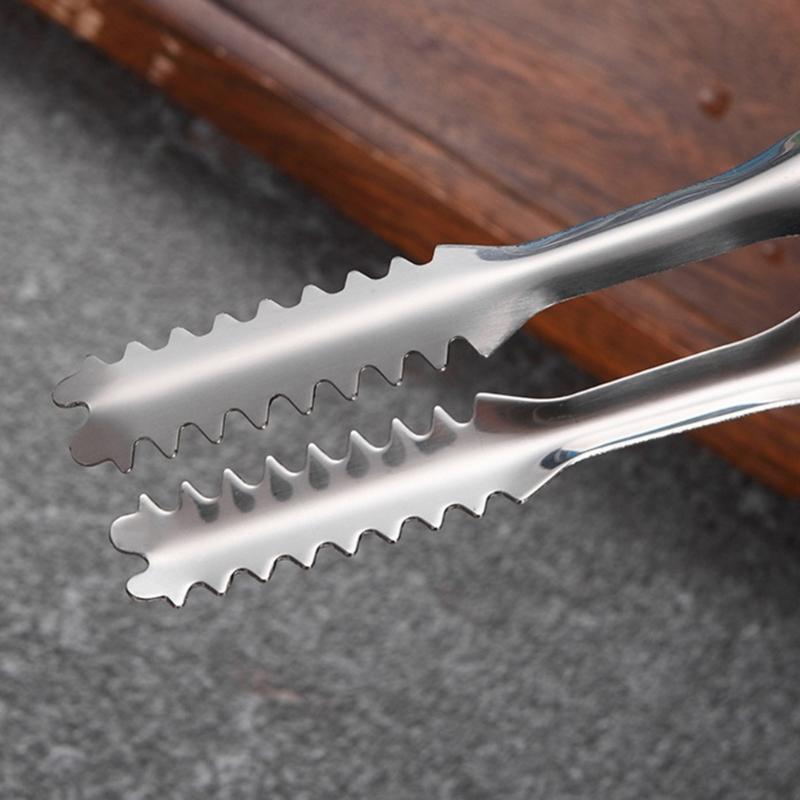 Stainless Steel Ice Tongs Non-Stick Bread Tongs Serving Tongs with Teeth Bar Sugar Ice Tongs Bar Kitchen Serving Tongs