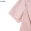 ZANZEA Women Short Sleeve Blouse and Midi Skirts Summer Two Piece Suit Sets