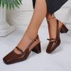 Versatile Buckle Back Empty High Heels Women's 2026 New Baotou Sandals Block Heel Single Shoes