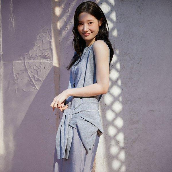 On On Cardigan Layered Sleeveless Knit Nek6mp204