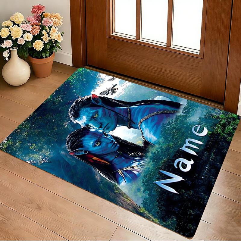 Tappeto Personalizzato con Nome e Avatar Mondo Soggiorno Antiscivolo Morbido Tappeto per Camera da Letto Sala Giochi Divano Ufficio Decorazioni per la Casa Zerbino
