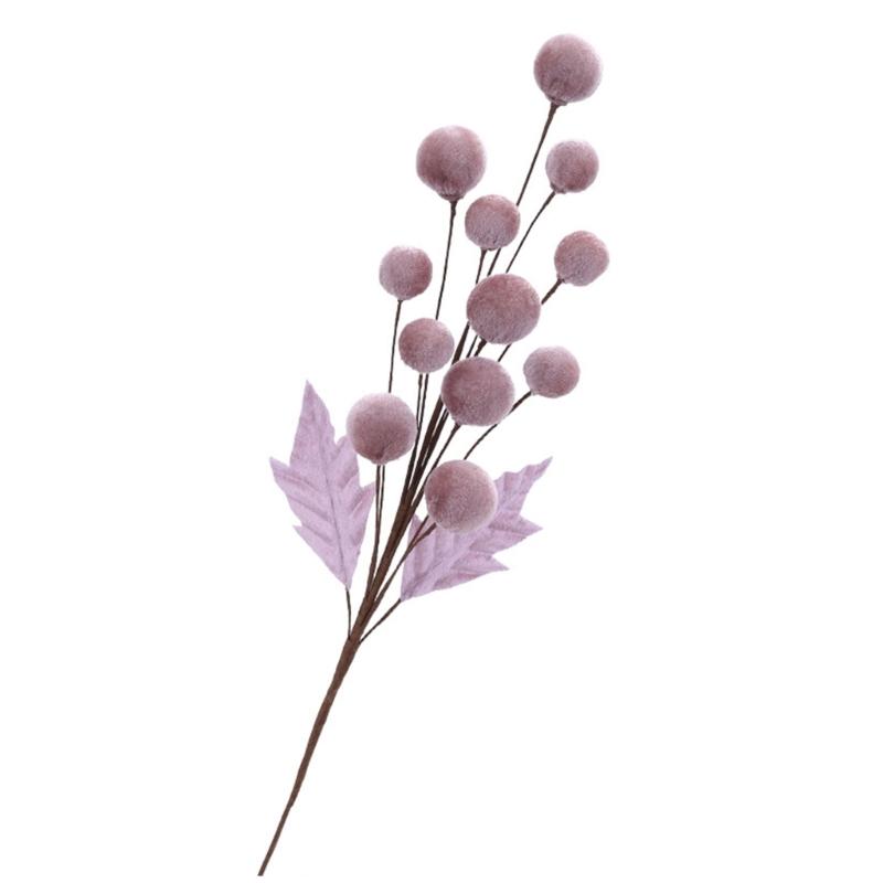 Christmas Tree Ornament Stem Delicate Velvety Ball Stem For DIY Christmas Tree And Wreath Decoration