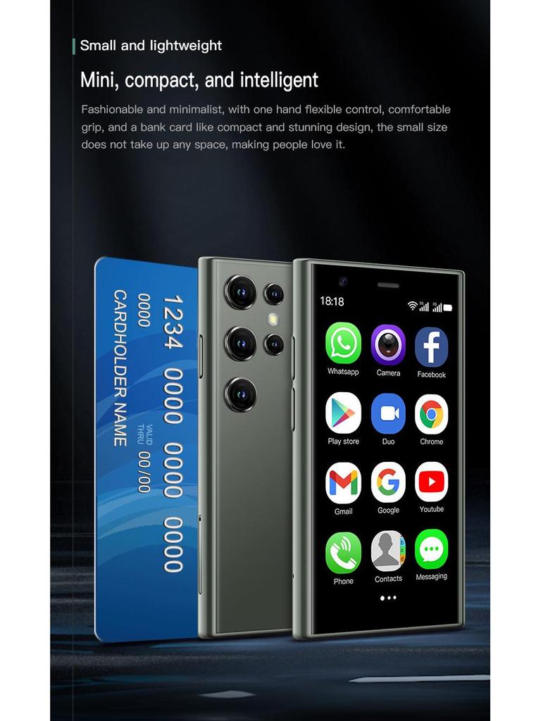 S23PRO Mini Smartphone: 3.0" Screen, 3G Network, Android with Google Play Store.