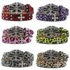 Bohemia Leopard Pattern Crystal Studded Diamond Cross Belt Luxury Vintage Western Cowgirl Cowboy Rhinestones Belts for Unisex