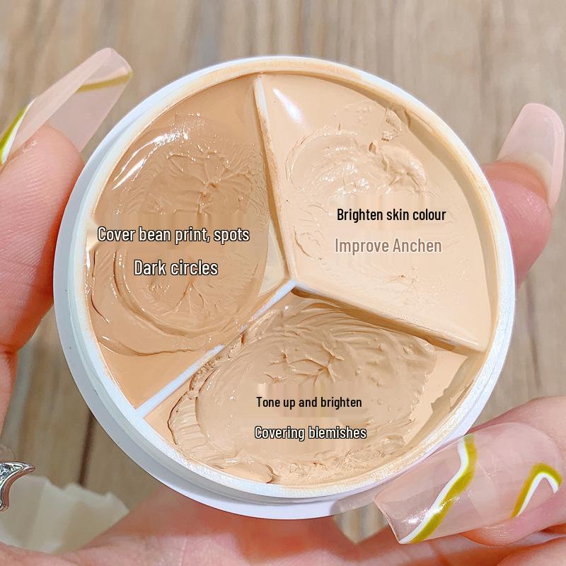 Makeup Xixi Clean Skin 3-Color Long-Lasting Concealer Palette for Freckles, Blemishes, Scars & Dark Circles.