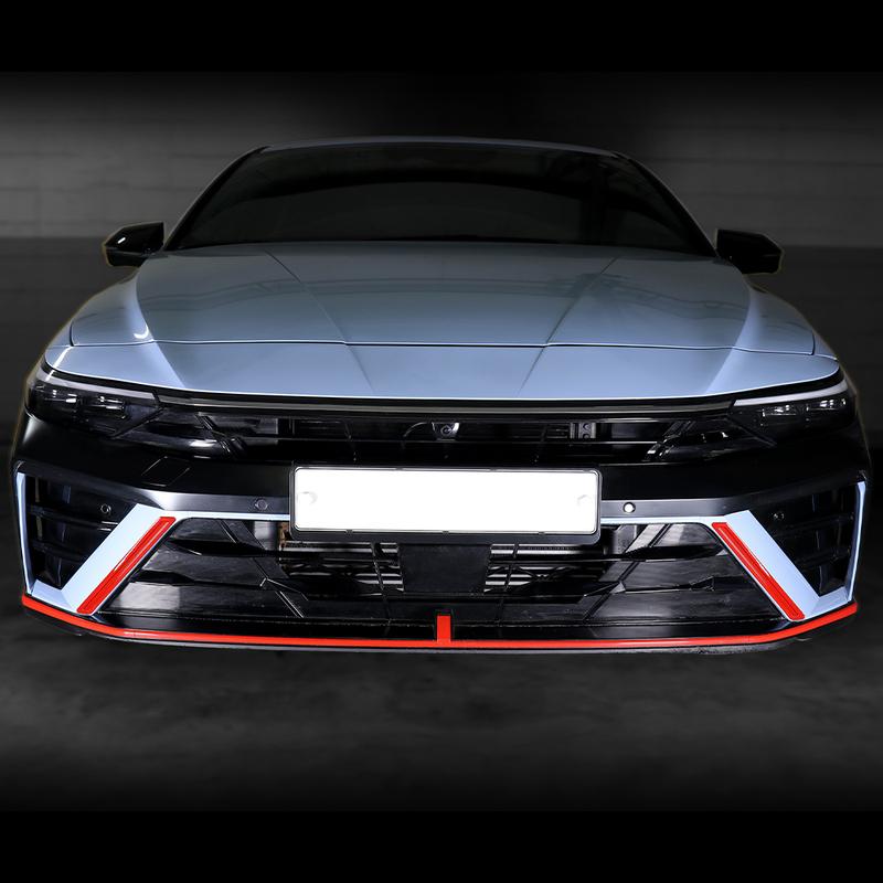 Red Front Bumper Decorative Strip For Hyundai Elantra CN7 N/CN7-line 2024 2025 Exterior Styling Decoration Accessories