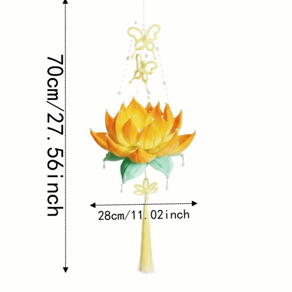 Handmade Flower Lamp Glowing Handheld Light Chinese Lantern Lotus Lantern  Kids Craft