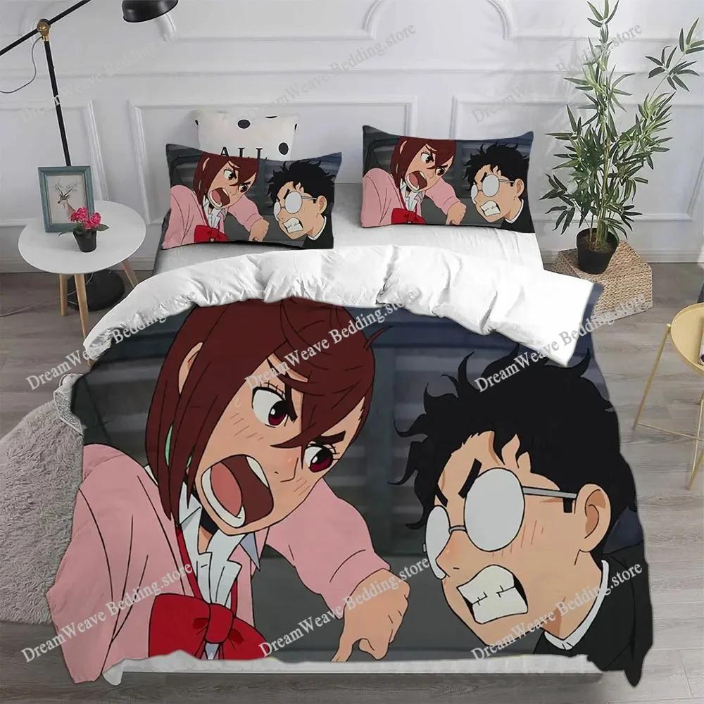 DAN DA DAN Set Biancheria da Letto di Lusso Anime Cartone Animato Giapponese Set Copripiumino Coperta Singola Matrimoniale Dimensioni Stampato Tessile per la Casa