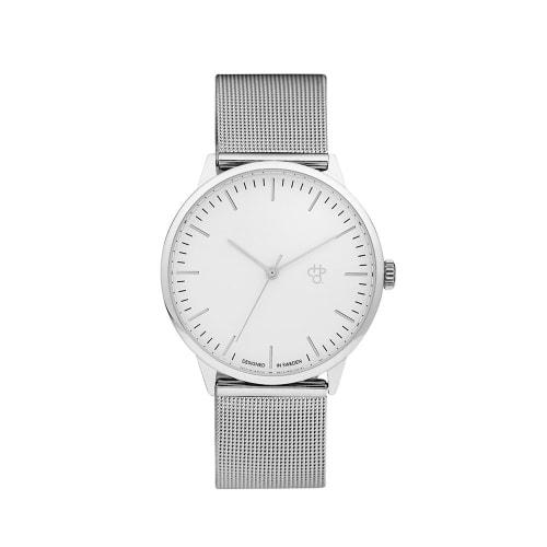 CHPO NANDO Silver Metal Mesh Strap Watch, 40mm, 14232BB, Men's and Women's, Officially Imported