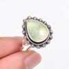 Prehnite - South Africa Gemstone 925 Sterling Silver Ring V9475, Green Ring, Pear Ring, Valentin's Day Gift, Gift For Her, Birthday Gift, Handmade Jew