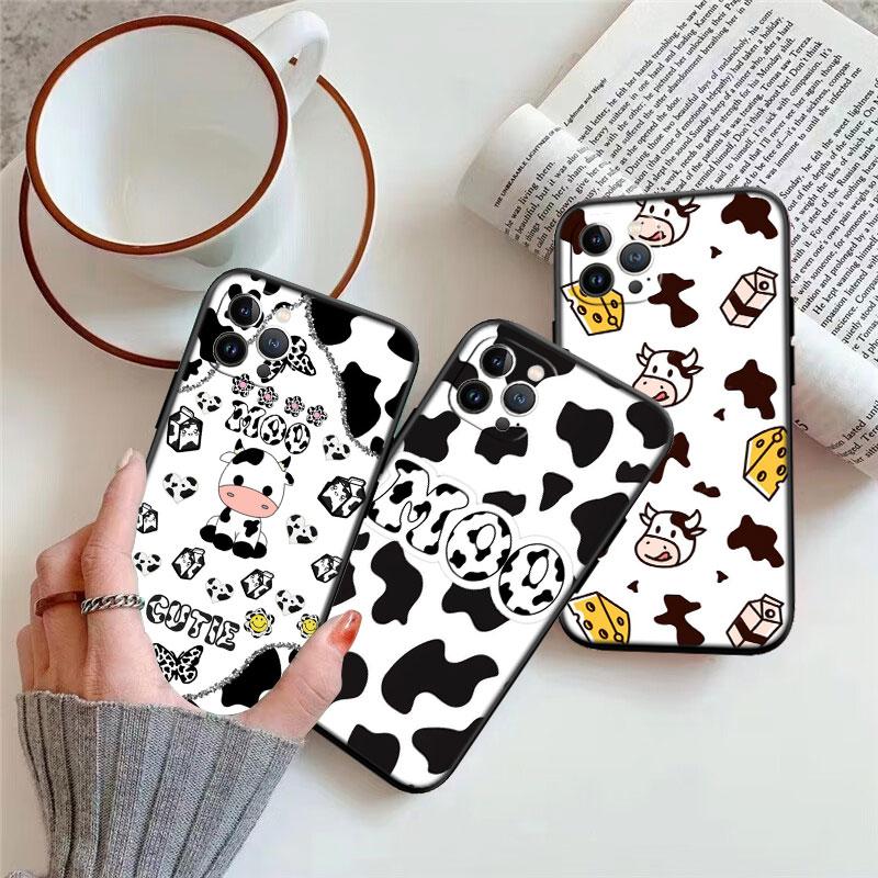 IK20 Cartoon Art Cow Shell Phone Case for Samsung Galaxy Note 10 20 S23 S24 S25 Ultra FE Plus Edge Lite A02S A35 A07 A17