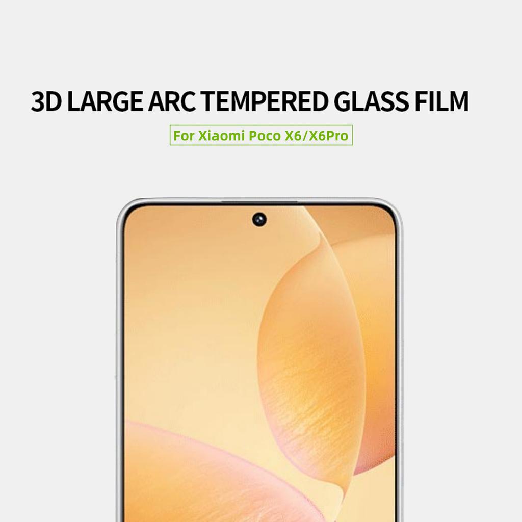 MOFI JK 3D Tempered Glass Film-1 for Xiaomi Redmi K70E 5G/Poco X6/Poco X6 Pro 5G Curved HD Full Screen Protector