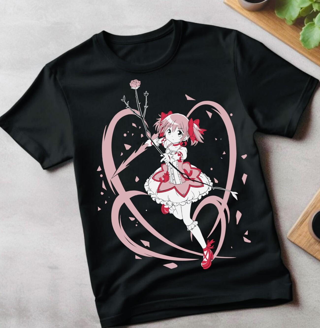 Madoka Kaname T-Shirt Mens Womens Tees Top Magical Girl Madoka Magica kawaii Shirt All Size S