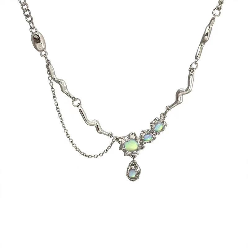 

Двойная оправа из бриллиантов в форме сердца, соответствующий темпераменту, подвеска в виде двойного персикового сердца, цепочка на ключицу, ожерелье Love для женщин