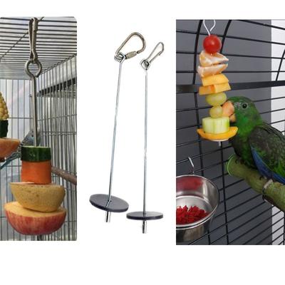 Support Alimentaire en Acier Inoxydable pour Animaux de Compagnie Perroquets Oiseaux Acier Inoxydable Pique à Fruits Brochette à Viande Bâton d'Alimentation pour Oiseaux Mangeoire