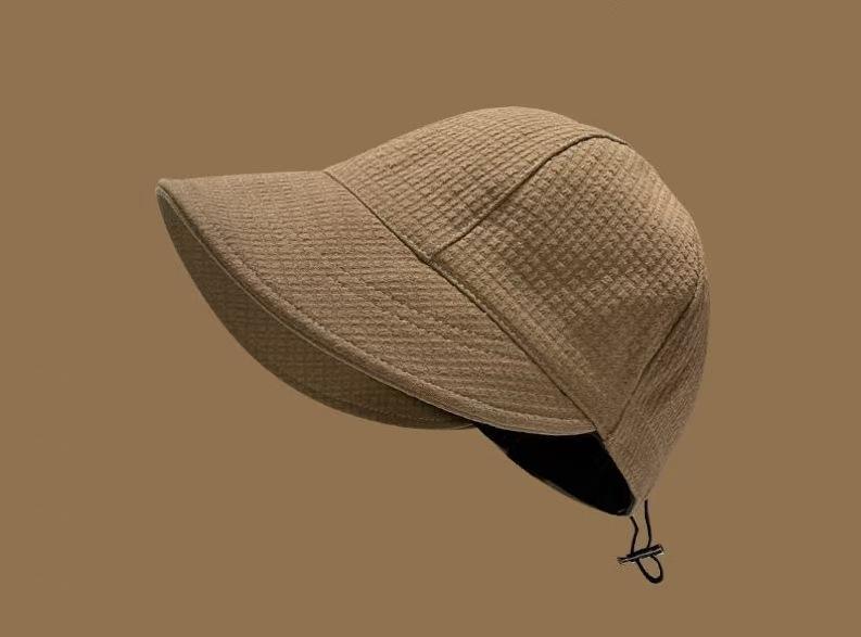Ruth same fisherman hat children summer plain sunscreen waffle bucket hat thin modified face cap