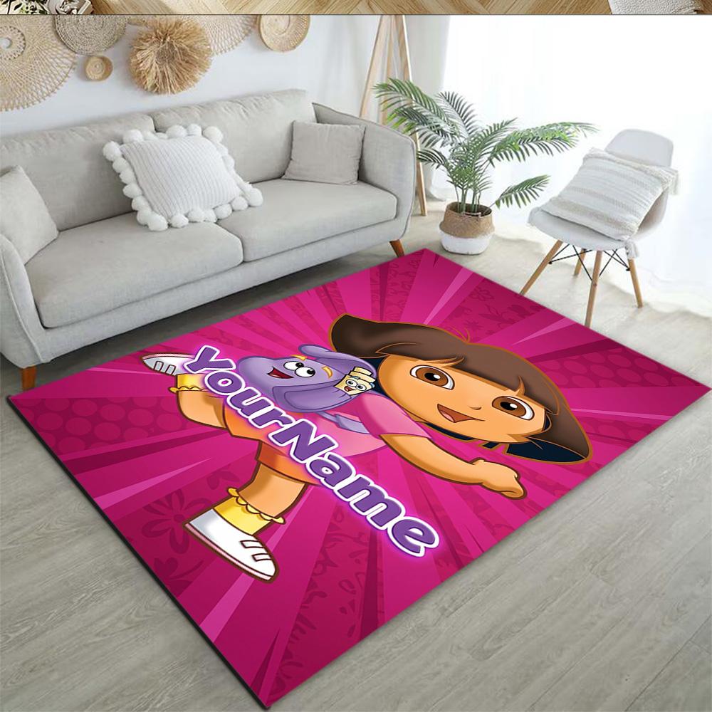 Dora Explorer Customize Your Name Floor Rug Office Rug Perfect for Balcony Dormitory Decorate room Foyer Antislip Carpet Office home decor