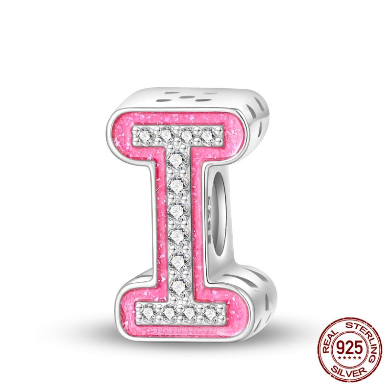Authentic Pink Charm Bead Charms Bead Charms Copper 26 Letter Charm Bead Charms Compatible With Authentic Bracelets Do It Yourself Jewellery Making Wo