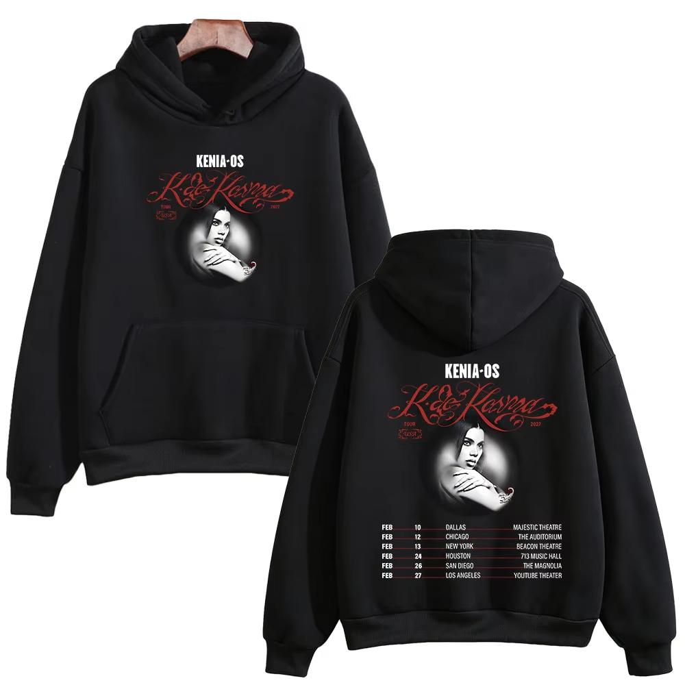 Kenia Os K De Karma Tour USA 2027 Hoodies Unisex Harajuku Hip Hop Punk Hoodie Trendy Streetwear for Daily Looks