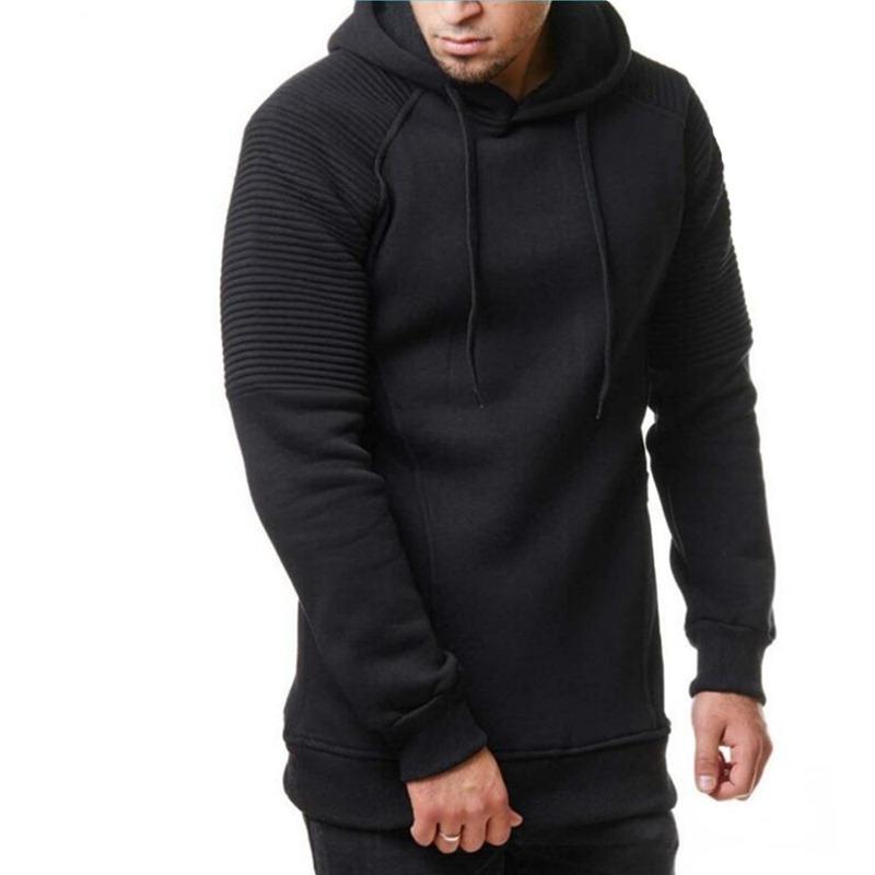 Kaufe Men's Casual Sports Hoodie Striped Pleated Sweater Men Joom