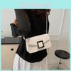 Stylish Streetwear Pu Material Small Square Bag 2024 Spring Fashionable Single Shoulder Crossbody Bag