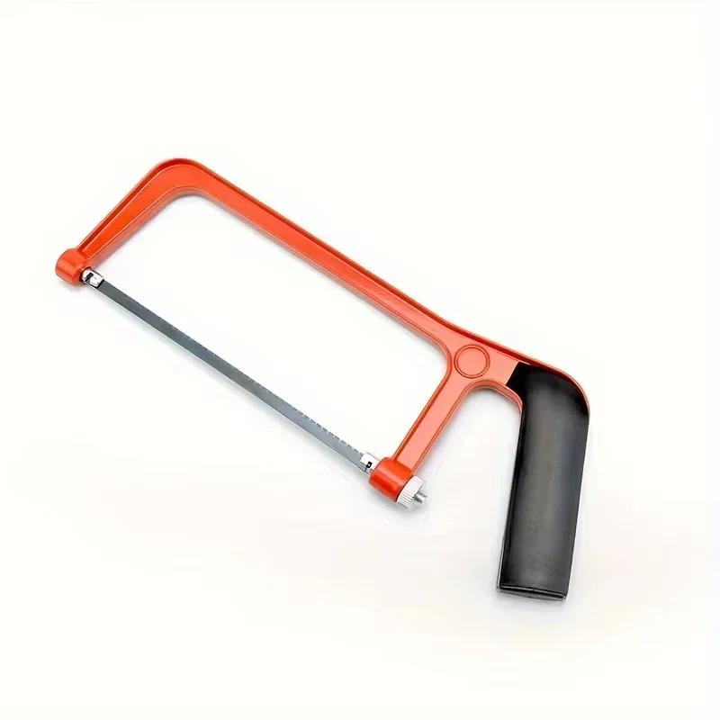 DIY Woodworking Tool, Household Use6 Inch Mini Hacksaw with 5 Saw Blades - Adjustable Hand Saw for Wood & Metal Cutting