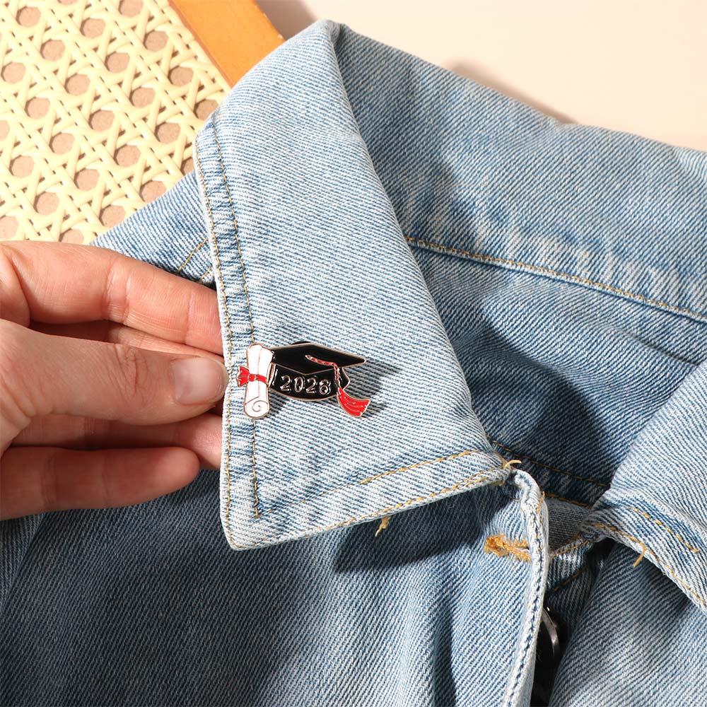 Zinc Zinc Alloy Graduation Season Pins Black Golden Doctorial Hat Brooch  Graduation Ceremony