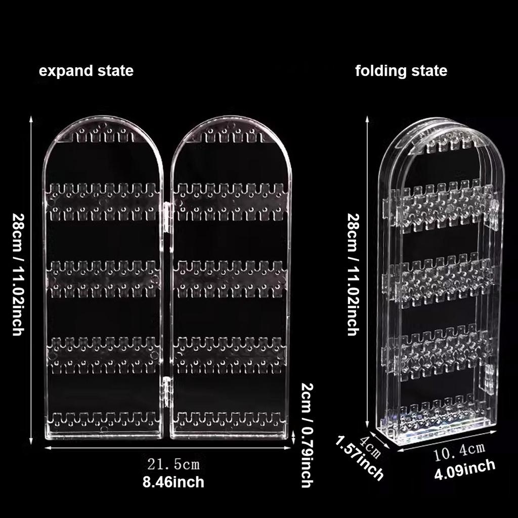 1pc Foldable Plastic Earring Stand, Transparent Earring Display Stand, Jewelry Storage Hanger, Women's Jewelry Storage Box