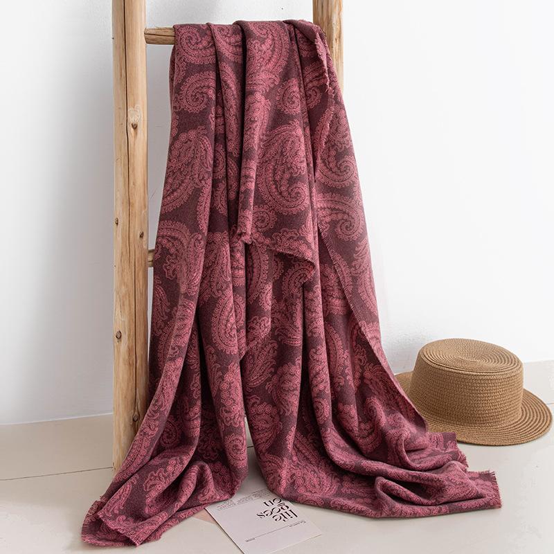 Printed Scarf Women's Autumn and Winter Thickened Korean Style Imitation Cashmere High Quality Long Scarf Large Shawl