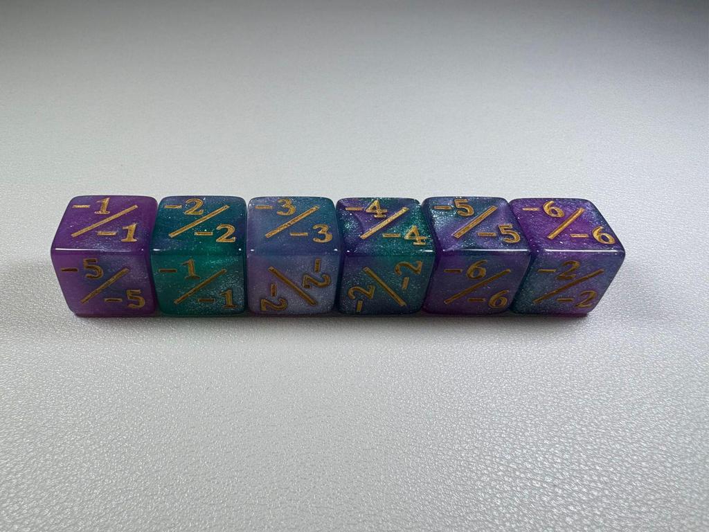 16mm Acrylic Dice for Adding and Subtracting 1-6 in Board Games and Educational Role-Playing