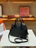 Mini Bowling Goat Grain Cowhide Leather Shoulder Bag