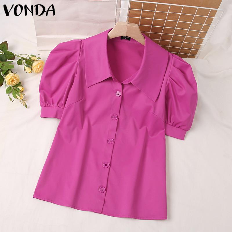 

VONDA Летние женские простые рубашки с пышными рукавами Топы