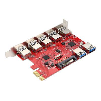 Κάρτα Επέκτασης PCI-E σε 5 Θύρες USB 3.0 και 2 Θύρες USB 3.0 Ενσωματωμένη RJ45 1Gbps VIA
