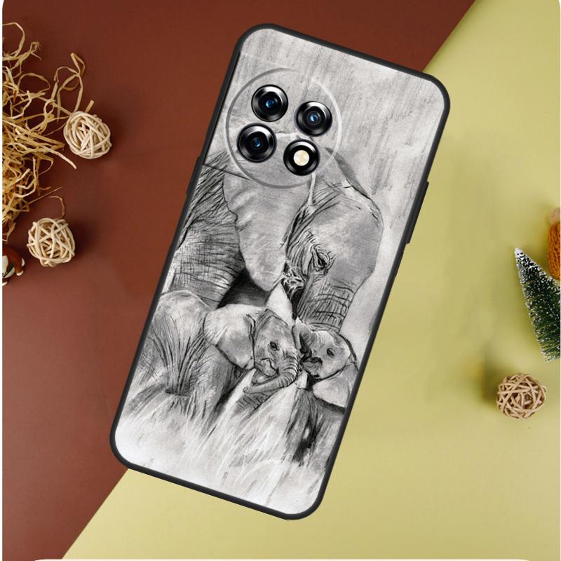 Cute Elephant For OnePlus 13 13R 12 12R 11 9 10 Pro 8T 9RT 10T 10R N20 N30 Nord CE 2 3 4 Lite Phone Case