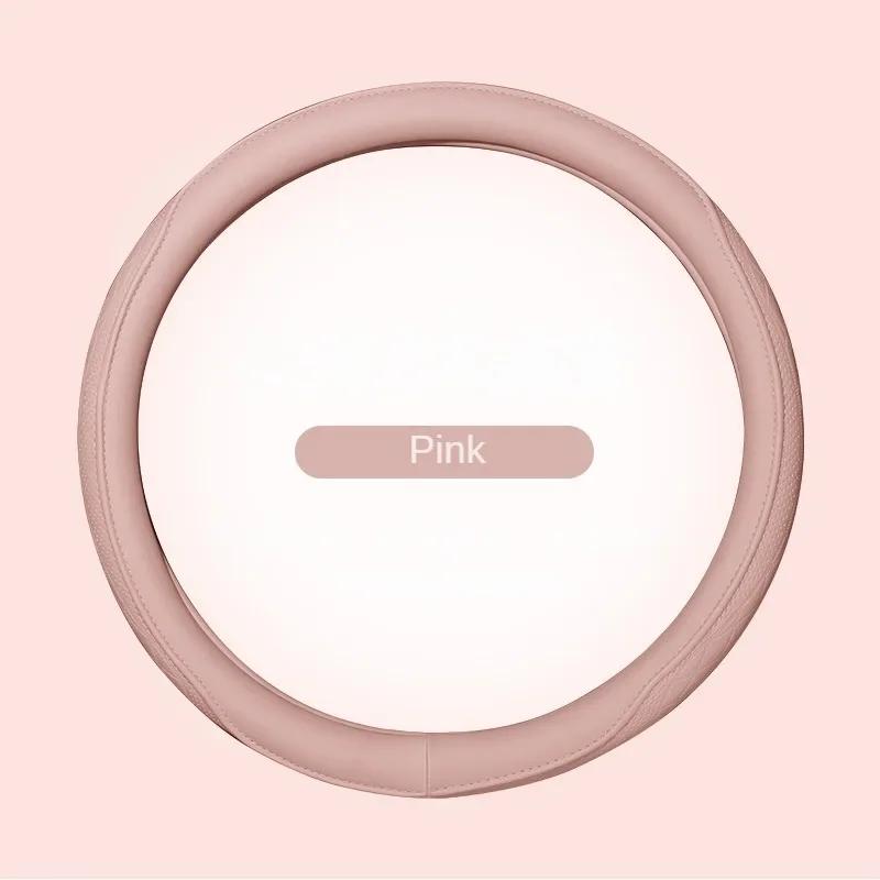 Napa Leather Perforated Patchwork Car Steering Wheel Cover, Non-slip, Breathable, Universal 15 Inch (Approx. 38.1cm) Amagi